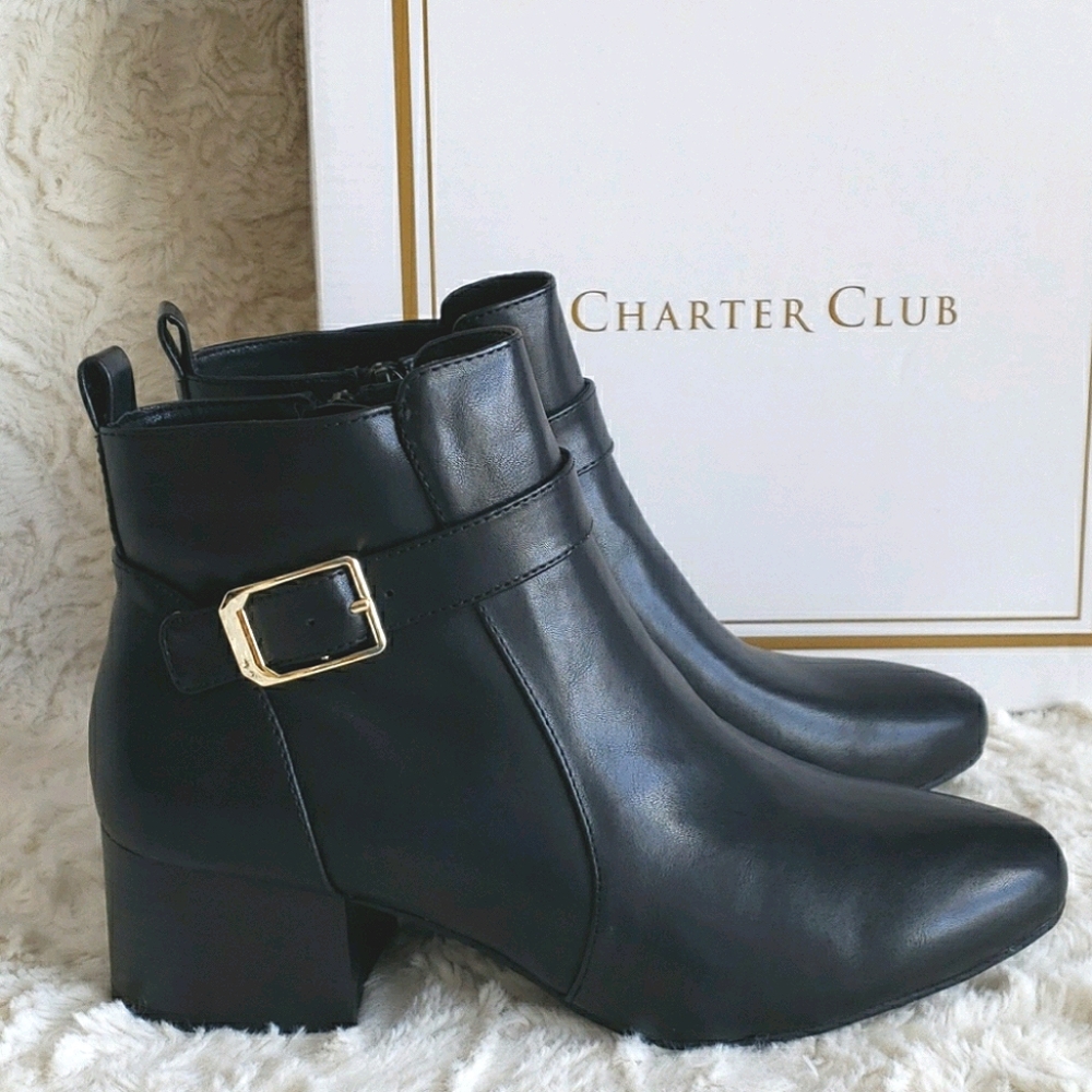 Charter Club Katiaa Buckled Booties 7.5